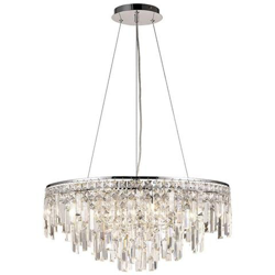 Soffitto Pendente Tondo 8 Luci G9 Cromo Lucido, Cristallo en oferta