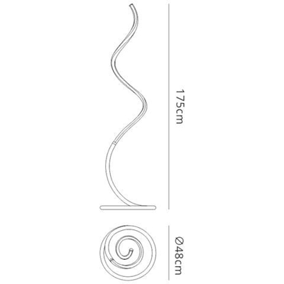 Lampada Da Terra A Led 20w, 3000k, 1500lm, Dimmerabile, Cromo Lucido, Acrilico Satinato