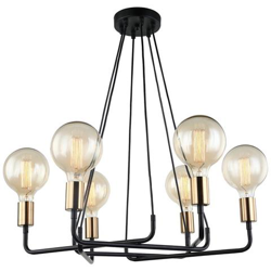 Lampadario Moderno A Sospensione Bronzo, Nero A 6 Luci, Attacco E27 precio