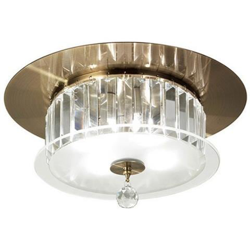 Plafoniera Rotonda 4 Luci Ottone Antico, Vetro, Cristallo precio