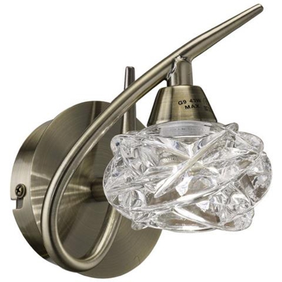 Applique 1 Luce G9, Ottone Antico