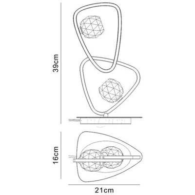 Lampada Da Tavolo 2 Luci G9, Cromo Lucido