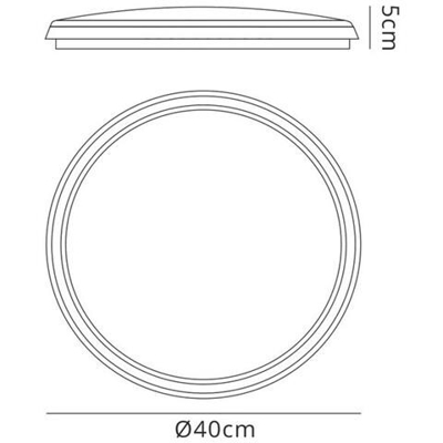 Soffitto A Led, Rotondo 40cm, 24w, 4000k, 2500lm, Ip65, Bianco