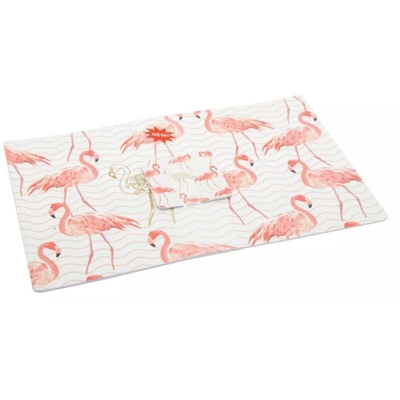 Casa Collection - Set 6 Tovagliette con 6 Sottobicchieri Antiscivolo Flamingo