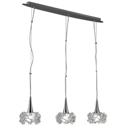 Sospensione A Soffitto 3 Luci E27 Linea Grande, Cromo Lucido en oferta
