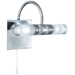 Applique Da Parete Per Bagno A 2 Luci Cromo, Vetro Ip44, G9 en oferta