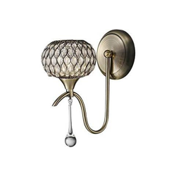 Inspired Diyas - Chelsie - Applique 1 Luce Ottone Antico, Vetro Trasparente en oferta