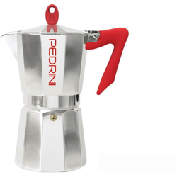 Ricelsud.it - CAFFETTIERA 3 TZ PEDRINII MOKA MACCHINA CAFFE' ESPRESSO * MANICO * ROSSO precio