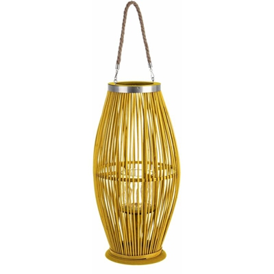 Lanterna da esterno 'Jadida' colore bianco e giallo per giardino in vetro -Ø29x59h cm / Giallo