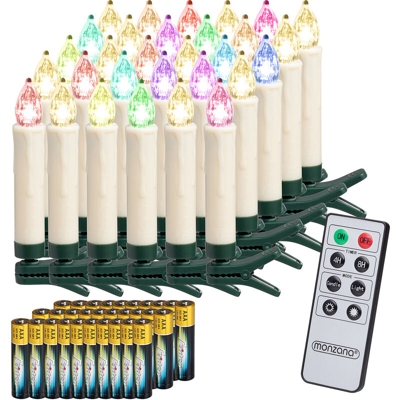 Candele a LED per albero di natale wirless decorazione natalizia 30 pz / multicolor + Batterie - Deuba