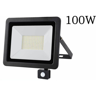 Faro led esterno 100w luce fredda sensore di movimento crepuscolare regolabile