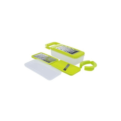 Casa Collection - Grattugia Multifunzione con Cassetto in Acciaio/Abs Verde