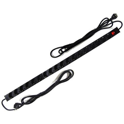 Multipresa Per Rack 19'' Di 18 Prese Con Interruttore E 2 Cavi Elettrici Rackmatic