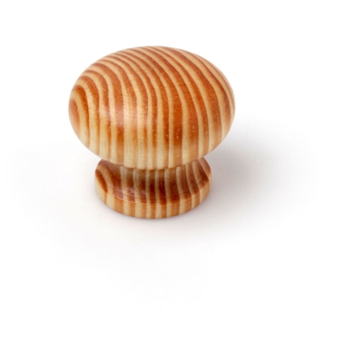 Pomolo stile classico, Pino, Pino Trasparente, 35 mm di diametro. Marchio REI