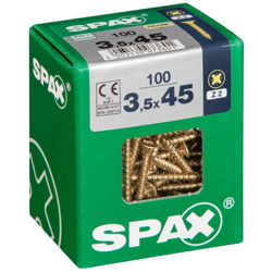 Lotto 100 Viti A Testa Svasata In Acciaio Pozidriv Testa, Diam.3.5 Mm X Mm L.45 - Spax características