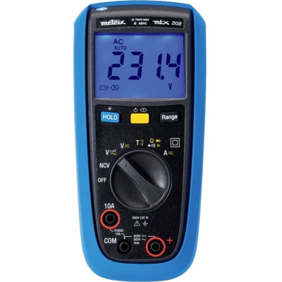 MTX 202 Multimetro portatile digitale Protetto contro spruzzi dacqua (IP54) CAT III 600 V Display (Counts): 4000 - Metrix