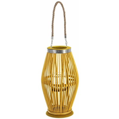 Andrea Bizzotto - Lanterna da esterno 'Jadida' colore bianco e giallo per giardino in vetro -Ø21x38h cm / Giallo