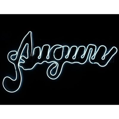 Milo - Decorazione luminosa a led scritta auguri luce fredda effetto neon da esterno 120 cm