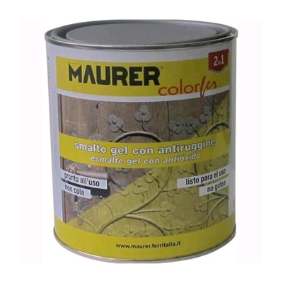 SMALTO GEL Antiruggine Antichizzato Conf. da 750 ml colore GRIGIO PELTRO - Maurer