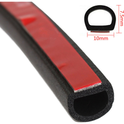 Drillpro - Striscia per porta finestra adesiva auto impermeabile 1M guarnizione in gomma a forma di D. en oferta