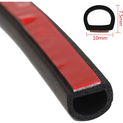 Drillpro - Striscia per porta finestra adesiva auto impermeabile 1M guarnizione in gomma a forma di D.