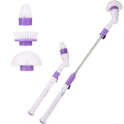 Spazzola multifunzione ricaricabile, spazzola elettrica per la pulizia del bagno, con 3 testine + 1 prolunga, viola e bianca, modello KQ-000014, precio