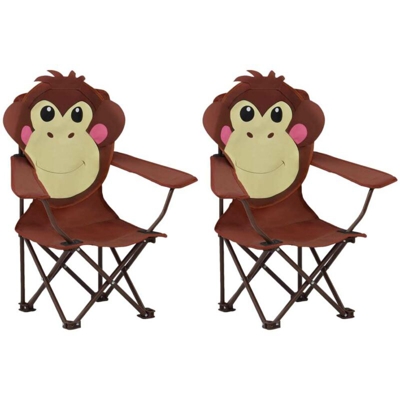 Nova - Sedie da Giardino per Bambini Set 2 pz in Tessuto con Braccioli vari modelli modelli : Scimmietta