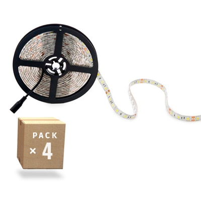 Pack 4 Striscia LED 300 X SMD5050 12VDC IP65 | Bianco Caldo (PL219010W-PK4-AP)