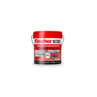 fischer - Impermeabilizzante 1 kg Bianco con Fibras, Impermeabilizzante Polimero Liquido per tegole e piastrelle, Secchio da 1 kg