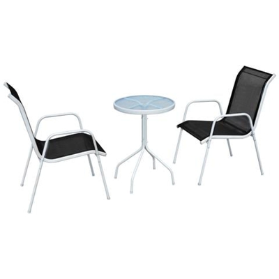 Set Mobili Da Giardino 3 Pz 50x71 Cm Grigio E Nero