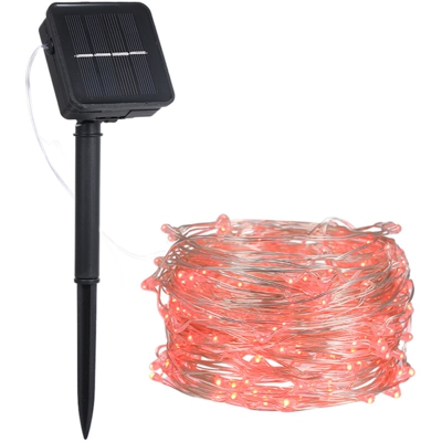 Lo spago solare in filo di rame illumina le luci del prato 8 modalita di effetto luce rossa,2 m 2 LED - 2 m 2 LED