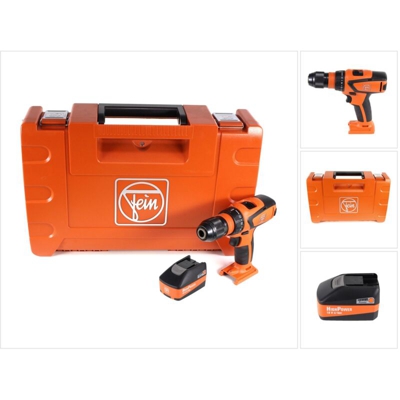 FEIN ASCM 18 QSW Trapano avvitatore a batteria 18V / 4 velocità + Valigetta da trasporto + 1x Batteria High Power 5,2 Ah - senza caricabatterie