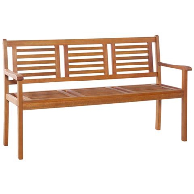 Panchina da Giardino a 3 Posti 150 cm in Massello di Eucalipto