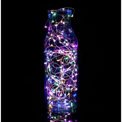 stringa di rame solare luci luce delle vacanze di Natale a LED lampada 10 m di lunghezza di canna 100 + spia lampeggiante accesi cella con un