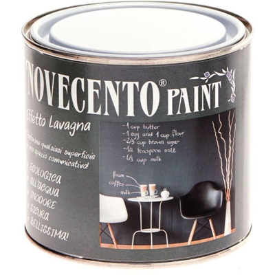 Pittura Gessosa Opaca Shabby Chic per Mobili Pareti Vetro Gesso Novecento Paint - Formato: 500 ml - Colore: Lavagna