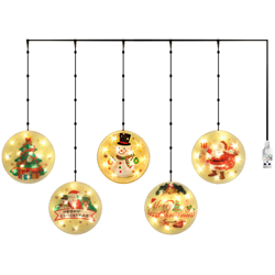 Ghirlanda di lanterne natalizie a LED cinque serie di modelli sempre accesi (senza telecomando e senza box batteria) en oferta