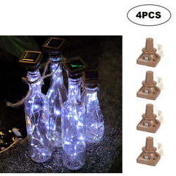 Luce solare quadrata in sughero 2M2LEDs Lampada a filo con tubo in filo di rame,l'imballaggio della scatola bianca e bianco 4 pezzi - l'imballaggio en oferta