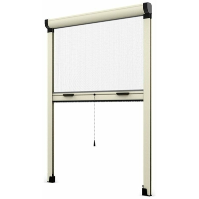Zanzariera a rullo 'Gold roll' per porte e finestre adattabile su misura in kit -VERTICALE / 100 X H 250 CM / AVORIO