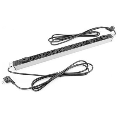 Multipresa Per Rack 19'' Di 10 Prese C13 E 4 Prese C19 Con Interruttore E 2 Cavi Elettrici Rackmatic