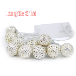 palla di ferro luce decorativa della stringa 20LED bianche calde della luce d'argento 2,1 m YDS005W características