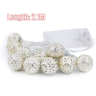 palla di ferro luce decorativa della stringa 20LED bianche calde della luce d'argento 2,1 m YDS005W