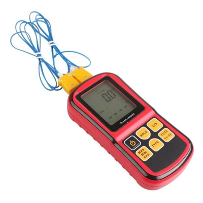 Termometro digitale a doppio canale con retroilluminazione LCD per termocoppia K / J / T / E / R / S / N