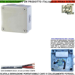 Securvera - Scatola Derivazione Kit per Collegamenti tra Centrale e Motore 220 V con Fusibile per Cancello Elettrico Cavo Schermato fotocellule precio