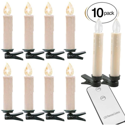 Candele Natalizie Led 10 Pezzi Senza Fili Con Telecomando Decora Albero Natale