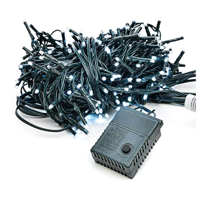 LEDLUX NN5232C Mantello Luci Led Per Albero Di Natale 288 Luci Bianco Caldo Giallo 3,2 Metri IP65 Con 8 Giochi Luci