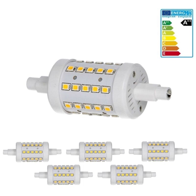 5 x Lampadina LED R7S 7W 78mm 480 Lumen - AC 220-240V Angolo del Fascio 360 ? Sostituisce la Lampadina Alogena da 45W Lampadine di Mais Bianco Caldo