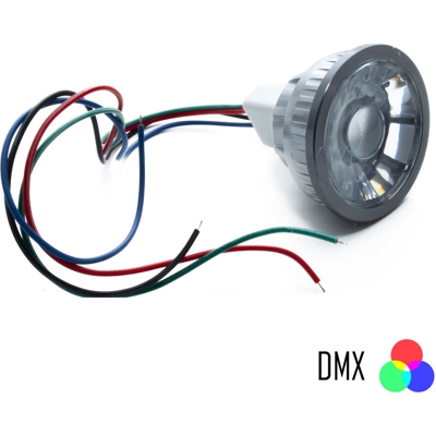 Lampada faretto spot led RGB sincronizzabile DMX 4 fili 12v cromoterapia giochi luce