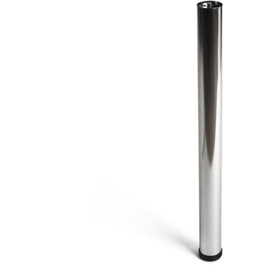 Gamba cilindrica regolabile stile moderno per mobili bassi. Altezza di 71 cm. Realizzata in acciaio con finitura nichel satinato. Per il bricolage e