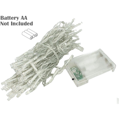 LEDLUX NN6050C Stringa Luci Led A Batteria Con 50 Led Bianco Caldo Giallo 5 Metri IP20 4,5V Decorazione Natale