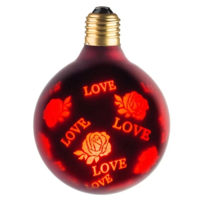 30095130001 E27 LED 0.5W G95 360 - Atmosfera decorativo 'LOVE' rosso - Ecolicht